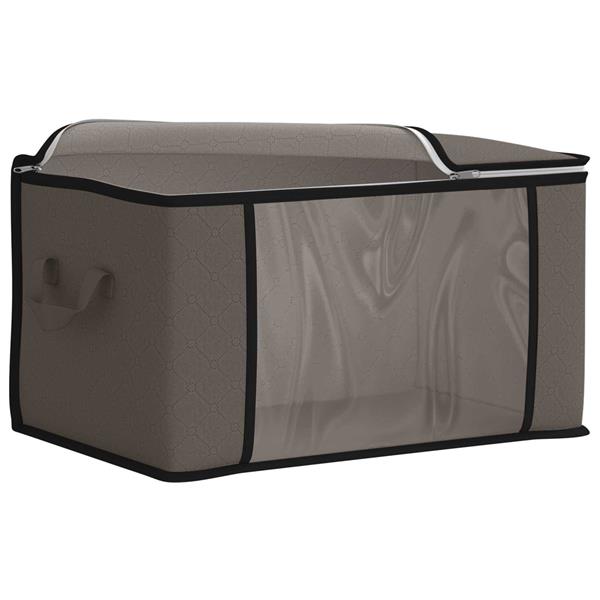 Grote foto vidaxl opbergdoos met transparante zijraam 2 pcs grijs 60 x 43 x 35 cm doe het zelf en verbouw materialen en producten