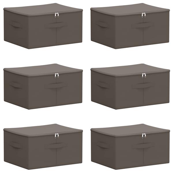 Grote foto vidaxl opbergbox 6 pcs grijs 50 x 30 x 25 cm nonwoven stof doe het zelf en verbouw materialen en producten