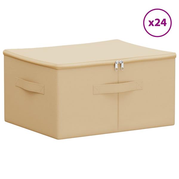 Grote foto vidaxl opbergbox 24 pcs cr mekleurig 50 x 30 x 25 cm nonwoven stof doe het zelf en verbouw materialen en producten