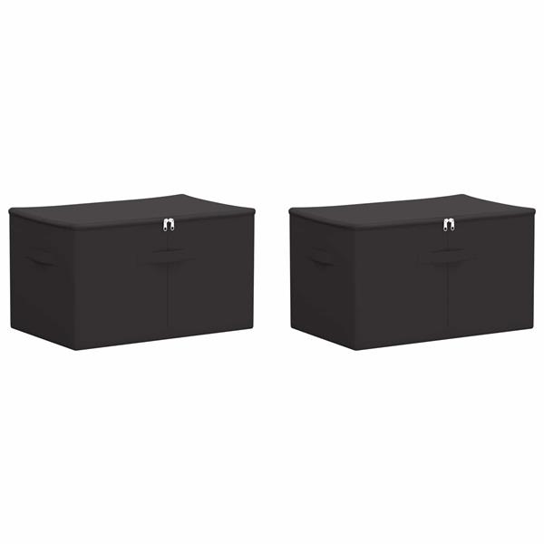Grote foto vidaxl opbergbox 2 pcs antracietkleurig 60 x 43 x 35 cm nonwoven stof doe het zelf en verbouw materialen en producten