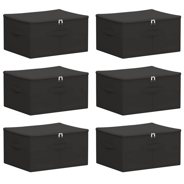 Grote foto vidaxl opbergbox 6 pcs antracietkleurig 43 x 34 x 23 cm nonwoven stof doe het zelf en verbouw materialen en producten