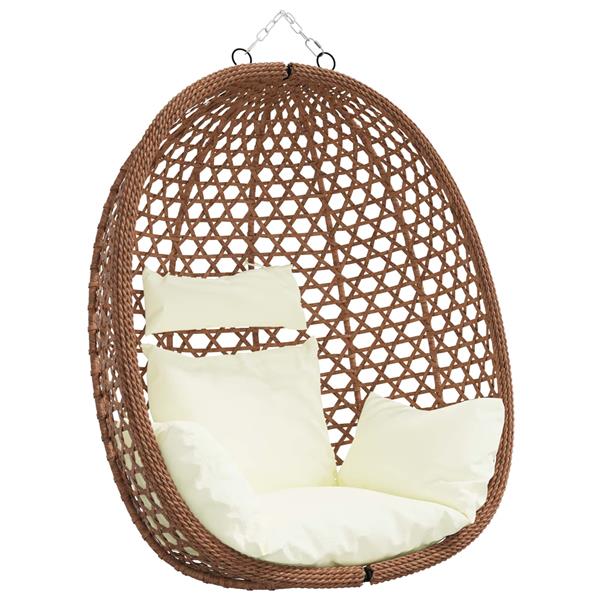 Grote foto vidaxl hangende eierstoel zonder standaard poly rattan tuin en terras tuinmeubelen