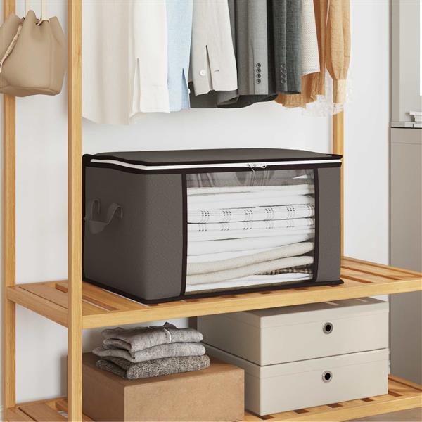 Grote foto vidaxl opbergdoos met transparante zijraam 2 pcs grijs 60 x 43 x 35 cm doe het zelf en verbouw materialen en producten