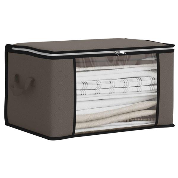 Grote foto vidaxl opbergdoos met transparante zijraam 2 pcs grijs 60 x 43 x 35 cm doe het zelf en verbouw materialen en producten