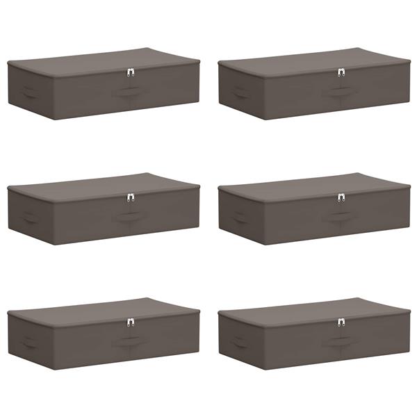 Grote foto vidaxl opbergbox 6 pcs grijs 70 x 40 x 18 cm nonwoven stof doe het zelf en verbouw materialen en producten