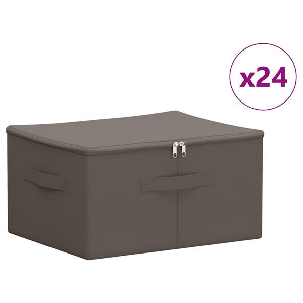 Grote foto vidaxl opbergbox 24 pcs grijs 50 x 30 x 25 cm nonwoven stof doe het zelf en verbouw materialen en producten