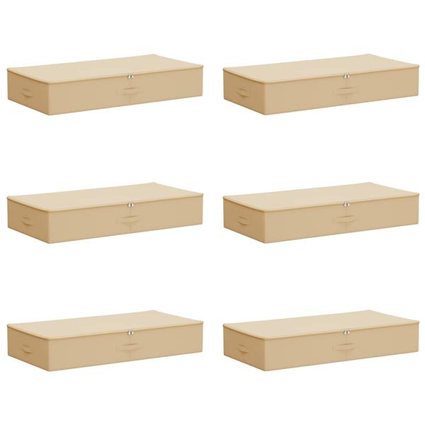 Grote foto vidaxl opbergbox 6 pcs cr mekleurig 90 x 48 x 15 cm nonwoven stof doe het zelf en verbouw materialen en producten