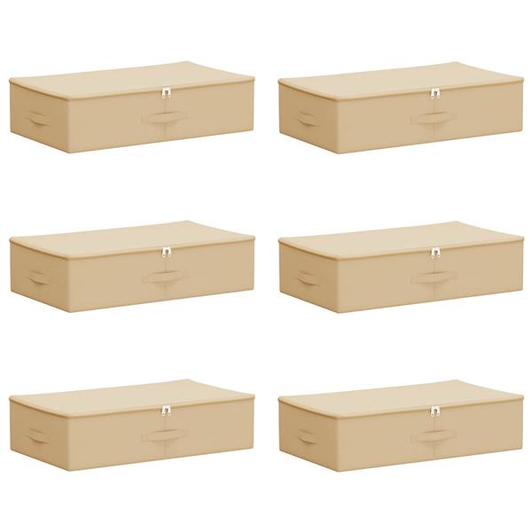 Grote foto vidaxl opbergbox 6 pcs cr mekleurig 70 x 40 x 18 cm nonwoven stof doe het zelf en verbouw materialen en producten