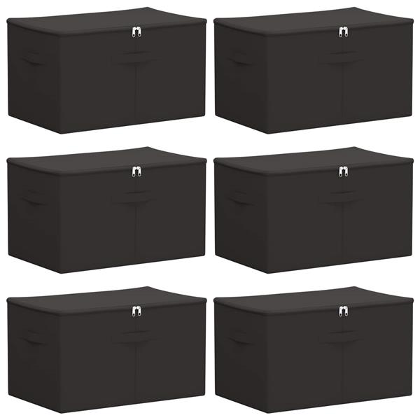 Grote foto vidaxl opbergbox 6 pcs antracietkleurig 60 x 43 x 35 cm nonwoven stof doe het zelf en verbouw materialen en producten