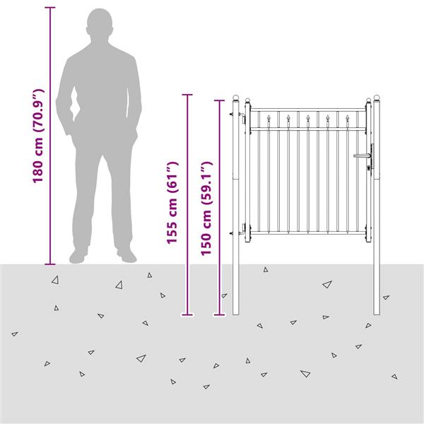 Grote foto vidaxl hekpoort horst 100 x 100 cm metaal zwart vergrendelbaar tuin en terras hekken en schuttingen