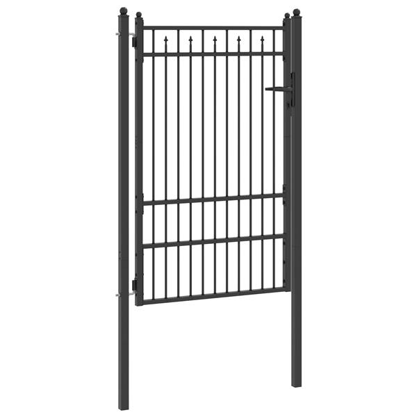 Grote foto vidaxl hekpoort horst 100 x 150 cm metaal zwart vergrendelbaar tuin en terras hekken en schuttingen