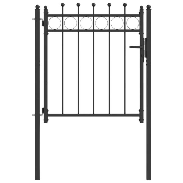 Grote foto vidaxl hekpoort horst 100 x 100 cm metaal zwart vergrendelbaar tuin en terras hekken en schuttingen