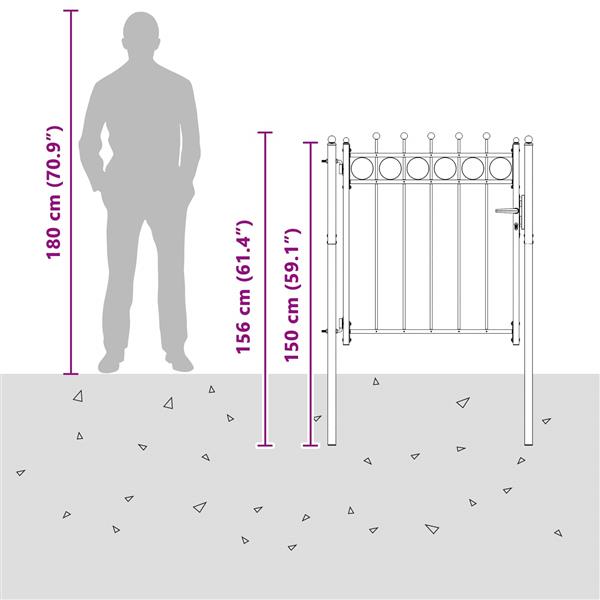 Grote foto vidaxl hekpoort horst 100 x 100 cm metaal zwart vergrendelbaar tuin en terras hekken en schuttingen