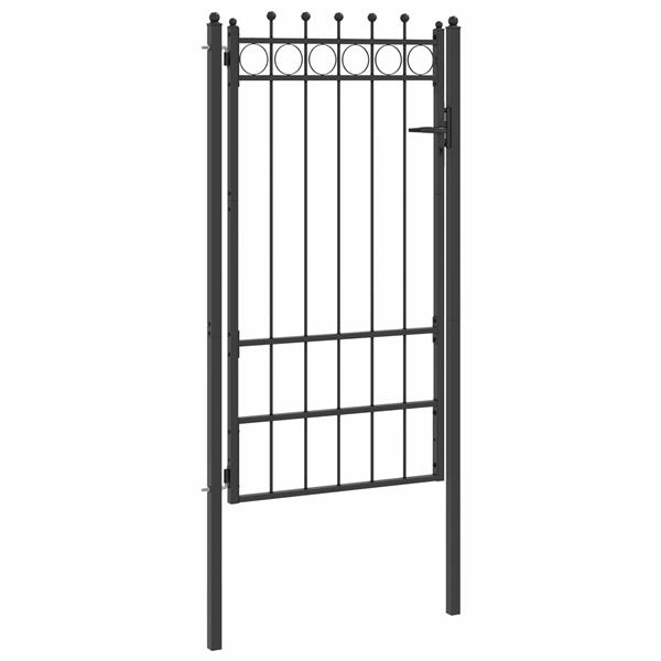 Grote foto vidaxl hekpoort horst 100 x 175 cm metaal zwart vergrendelbaar tuin en terras hekken en schuttingen