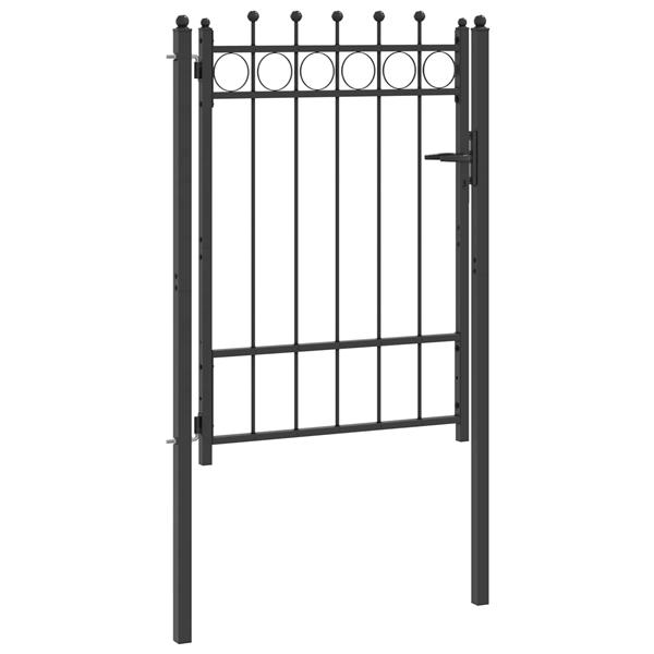 Grote foto vidaxl hekpoort horst 100 x 125 cm metaal zwart vergrendelbaar tuin en terras hekken en schuttingen