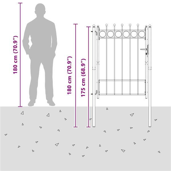 Grote foto vidaxl hekpoort horst 100 x 125 cm metaal zwart vergrendelbaar tuin en terras hekken en schuttingen
