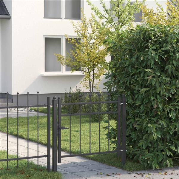 Grote foto vidaxl hekpoort horst 100 x 75 cm metaal zwart vergrendelbaar tuin en terras hekken en schuttingen