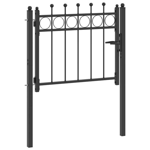 Grote foto vidaxl hekpoort horst 100 x 75 cm metaal zwart vergrendelbaar tuin en terras hekken en schuttingen
