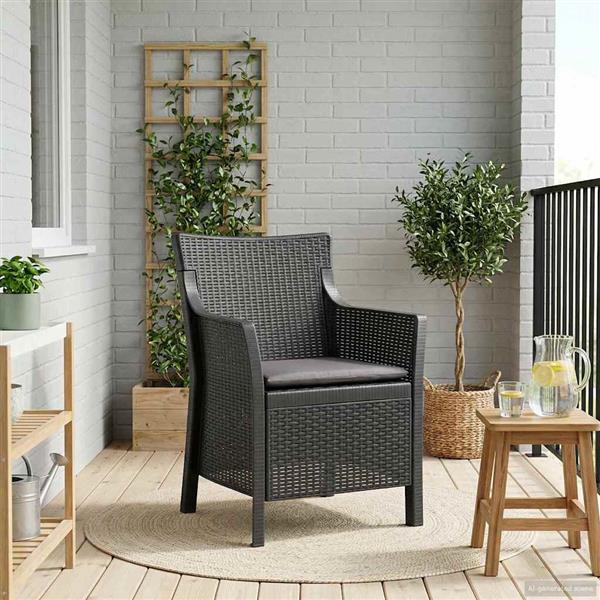 Grote foto vidaxl fauteuil antracietkleurig pp tuin en terras tuinmeubelen