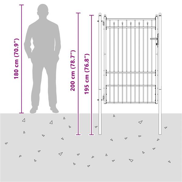 Grote foto vidaxl hekpoort horst 100 x 150 cm metaal zwart vergrendelbaar tuin en terras hekken en schuttingen