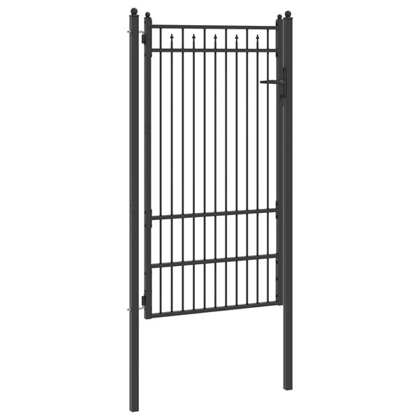 Grote foto vidaxl hekpoort horst 100 x 175 cm metaal zwart vergrendelbaar tuin en terras hekken en schuttingen