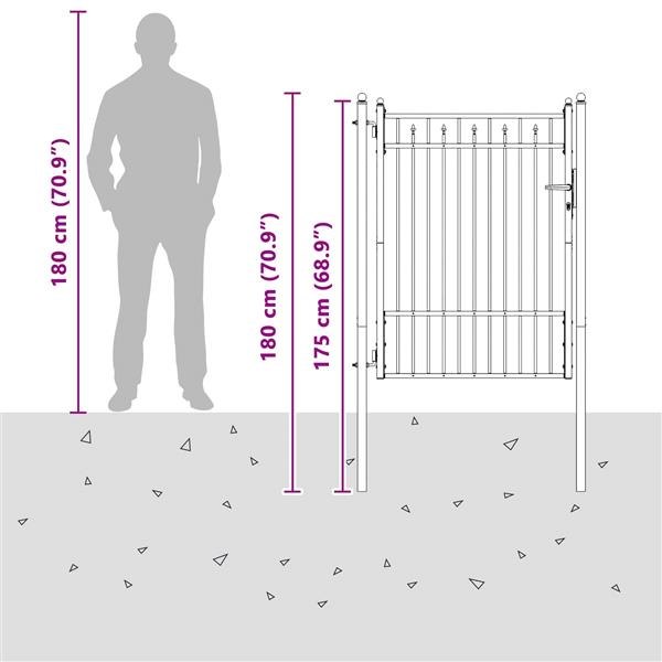 Grote foto vidaxl hekpoort horst 100 x 125 cm metaal zwart vergrendelbaar tuin en terras hekken en schuttingen