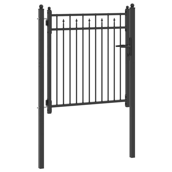 Grote foto vidaxl hekpoort horst 100 x 100 cm metaal zwart vergrendelbaar tuin en terras hekken en schuttingen