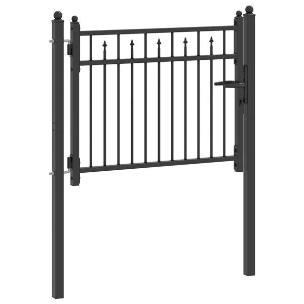 Grote foto vidaxl hekpoort horst 100 x 75 cm metaal zwart vergrendelbaar tuin en terras hekken en schuttingen