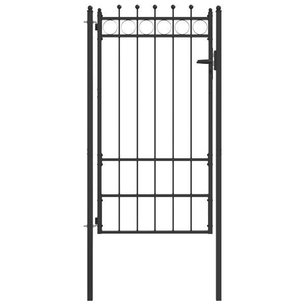 Grote foto vidaxl hekpoort horst 100 x 175 cm metaal zwart vergrendelbaar tuin en terras hekken en schuttingen