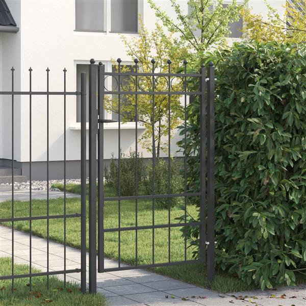 Grote foto vidaxl hekpoort horst 100 x 150 cm metaal zwart vergrendelbaar tuin en terras hekken en schuttingen