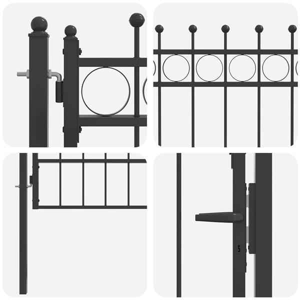 Grote foto vidaxl hekpoort horst 100 x 150 cm metaal zwart vergrendelbaar tuin en terras hekken en schuttingen