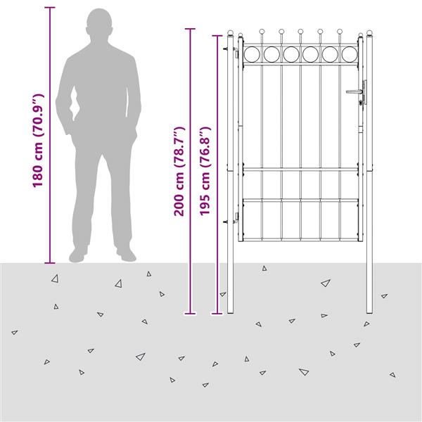 Grote foto vidaxl hekpoort horst 100 x 150 cm metaal zwart vergrendelbaar tuin en terras hekken en schuttingen
