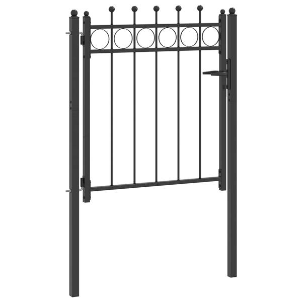 Grote foto vidaxl hekpoort horst 100 x 100 cm metaal zwart vergrendelbaar tuin en terras hekken en schuttingen