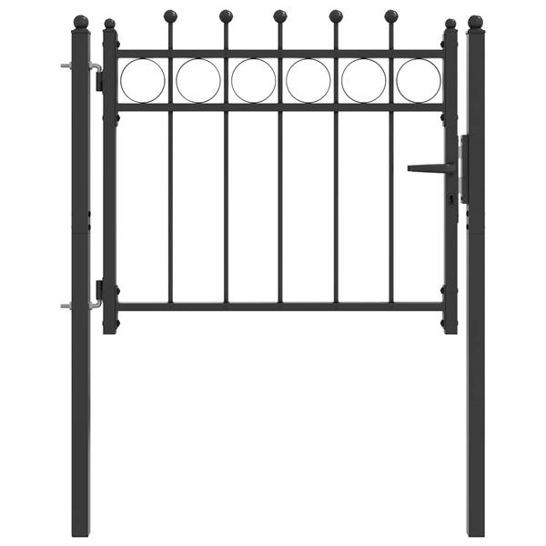 Grote foto vidaxl hekpoort horst 100 x 75 cm metaal zwart vergrendelbaar tuin en terras hekken en schuttingen