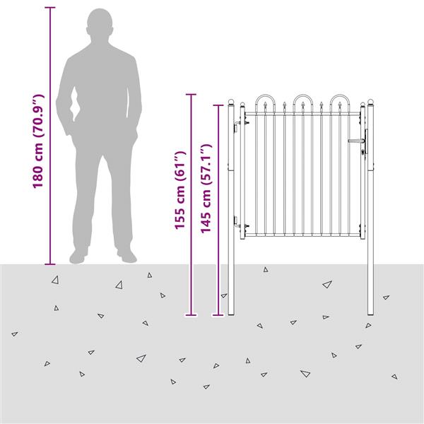Grote foto vidaxl hekpoort horst 100 x 100 cm metaal zwart vergrendelbaar tuin en terras hekken en schuttingen