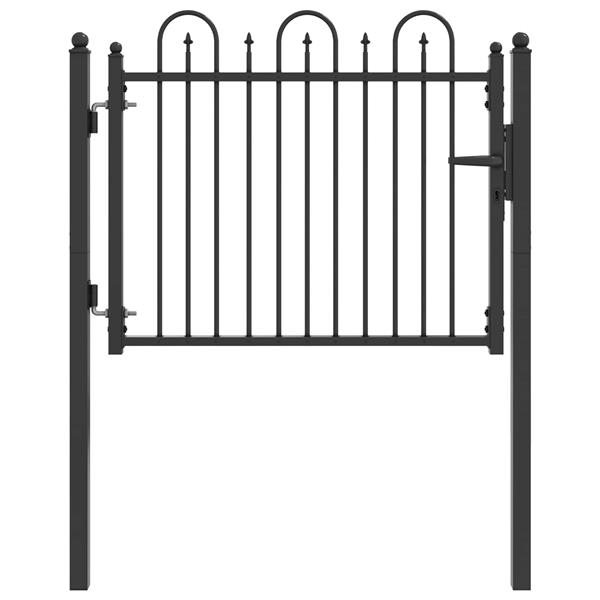 Grote foto vidaxl hekpoort horst 100 x 75 cm metaal zwart vergrendelbaar tuin en terras hekken en schuttingen