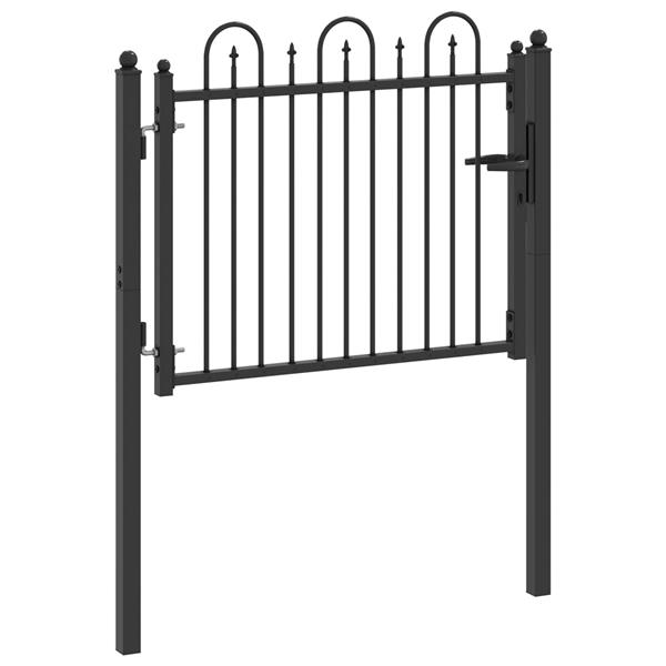 Grote foto vidaxl hekpoort horst 100 x 75 cm metaal zwart vergrendelbaar tuin en terras hekken en schuttingen