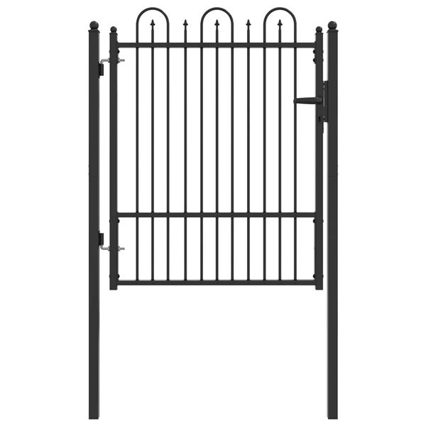 Grote foto vidaxl hekpoort horst 100 x 125 cm metaal zwart vergrendelbaar tuin en terras hekken en schuttingen