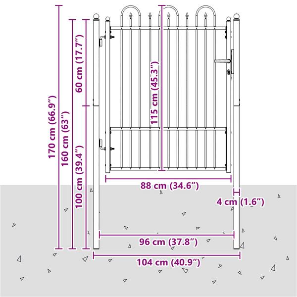Grote foto vidaxl hekpoort horst 100 x 125 cm metaal zwart vergrendelbaar tuin en terras hekken en schuttingen
