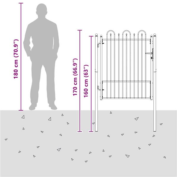 Grote foto vidaxl hekpoort horst 100 x 125 cm metaal zwart vergrendelbaar tuin en terras hekken en schuttingen