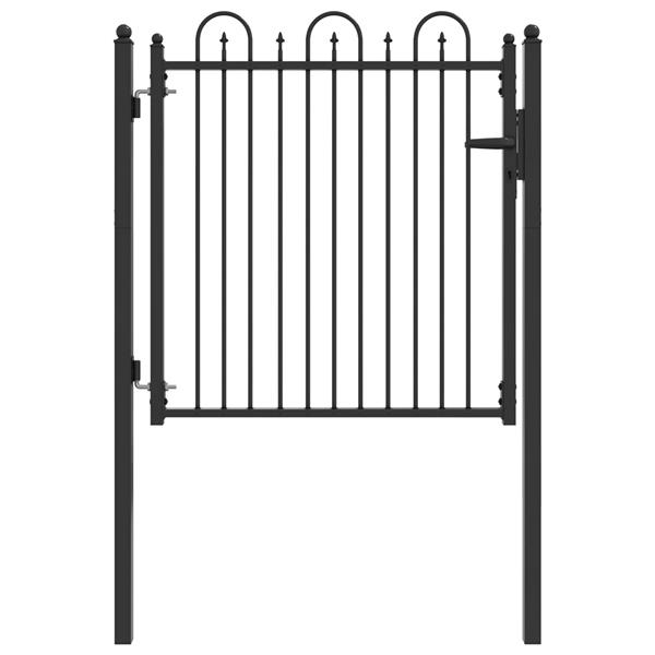 Grote foto vidaxl hekpoort horst 100 x 100 cm metaal zwart vergrendelbaar tuin en terras hekken en schuttingen