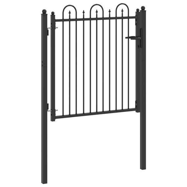 Grote foto vidaxl hekpoort horst 100 x 100 cm metaal zwart vergrendelbaar tuin en terras hekken en schuttingen