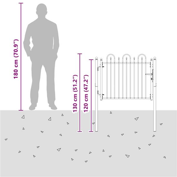 Grote foto vidaxl hekpoort horst 100 x 75 cm metaal zwart vergrendelbaar tuin en terras hekken en schuttingen