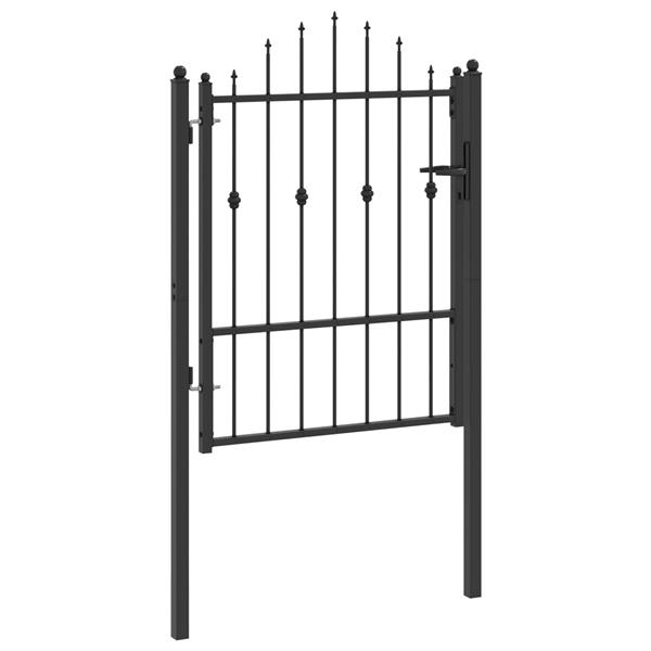 Grote foto vidaxl hekpoort horst 100 x 125 cm metaal zwart vergrendelbaar tuin en terras hekken en schuttingen