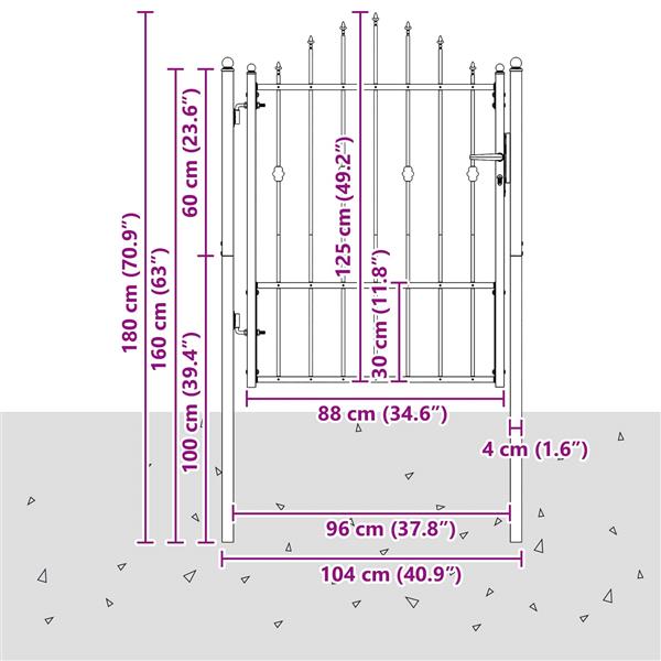 Grote foto vidaxl hekpoort horst 100 x 125 cm metaal zwart vergrendelbaar tuin en terras hekken en schuttingen