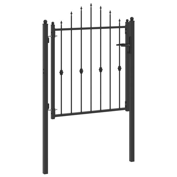 Grote foto vidaxl hekpoort horst 100 x 100 cm metaal zwart vergrendelbaar tuin en terras hekken en schuttingen