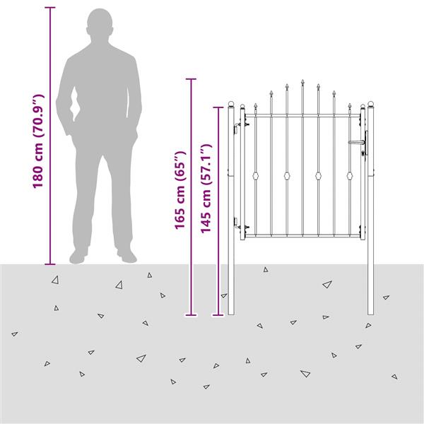 Grote foto vidaxl hekpoort horst 100 x 100 cm metaal zwart vergrendelbaar tuin en terras hekken en schuttingen