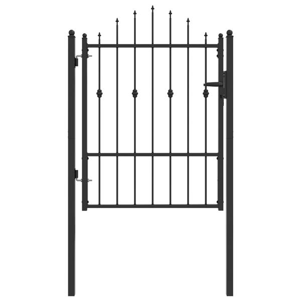 Grote foto vidaxl hekpoort horst 100 x 125 cm metaal zwart vergrendelbaar tuin en terras hekken en schuttingen