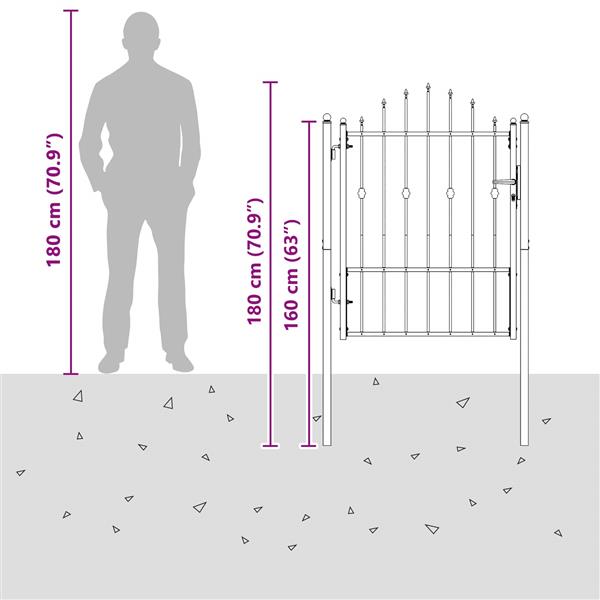 Grote foto vidaxl hekpoort horst 100 x 125 cm metaal zwart vergrendelbaar tuin en terras hekken en schuttingen