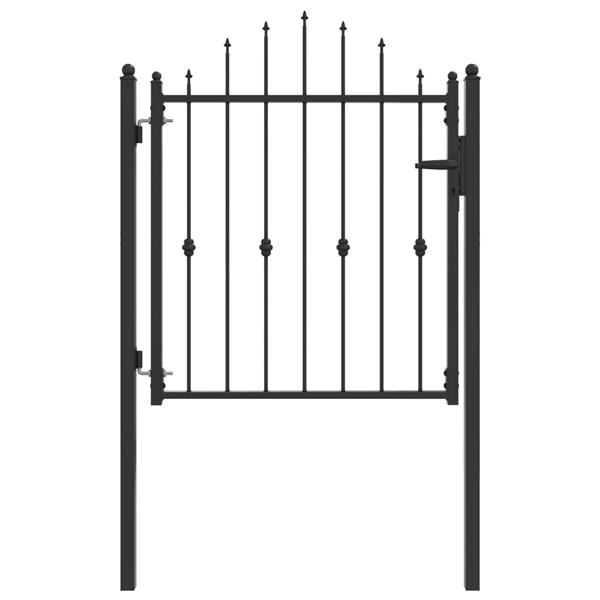 Grote foto vidaxl hekpoort horst 100 x 100 cm metaal zwart vergrendelbaar tuin en terras hekken en schuttingen